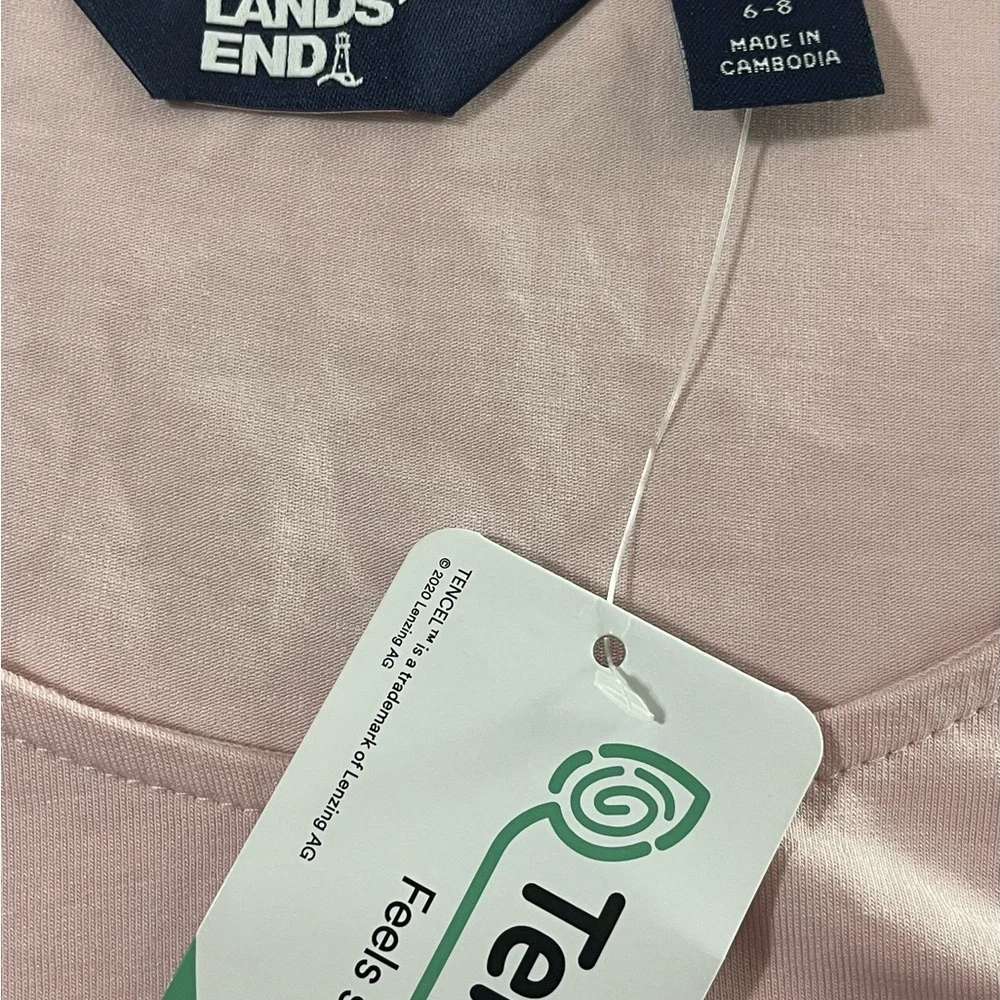 Lands End Sleeveless Tiered Ruffle Color Block Maxi Dress Women's Small pink NWT - Picture 6 of 10